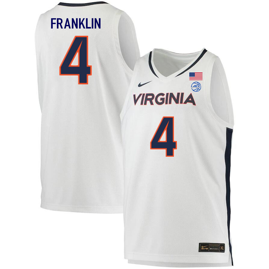 Men #4 Armaan Franklin Virginia Cavaliers College 2022-23 Stitched Basketball Jerseys Sale-White